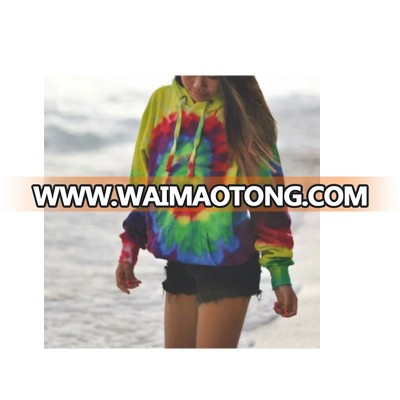 2018 Wholesale Oversized Rainbow Tie-Dye Hoodie