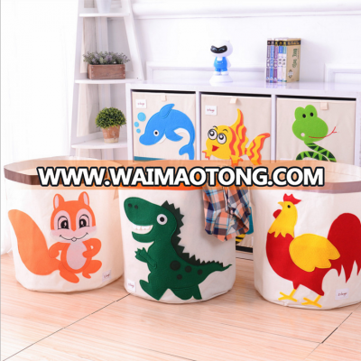 Household Items Canvas Folding Portable Big Size Cartoon Clothes Toys Storage Bucket