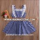 Ruffle Trim Sleeveless Red Gingham Pattern Infant Girls Dress