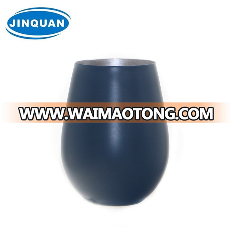 Jinquan Stainless steel double wall mug inside and outside stretch egg shaped coffee cup